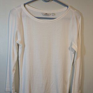 Vineyard Vines Women's White Long Sleeve size medium T Shirt Whale Logo